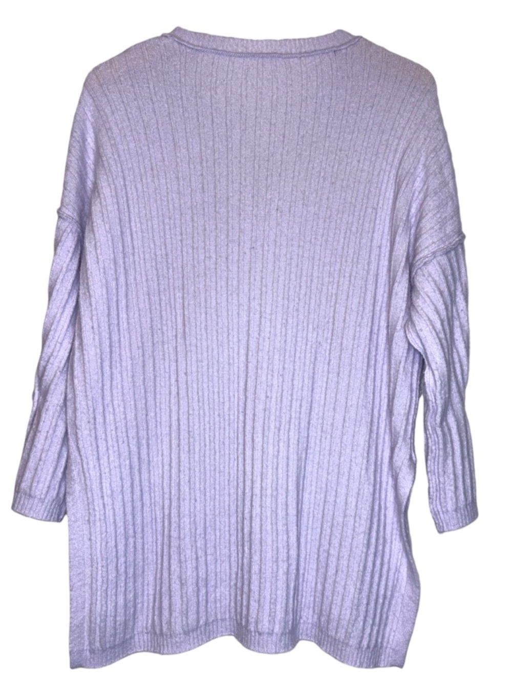 Free people Around the Clock Light Lavender Ribbed Sweater (oversized) - Picture 4 of 10